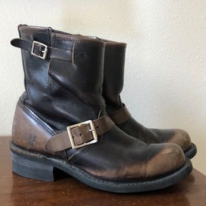 Frye Engineer 8R Boot in Worn Black